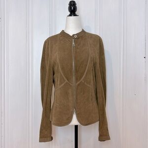 LUISA CERANO Perforated Suede Jacket